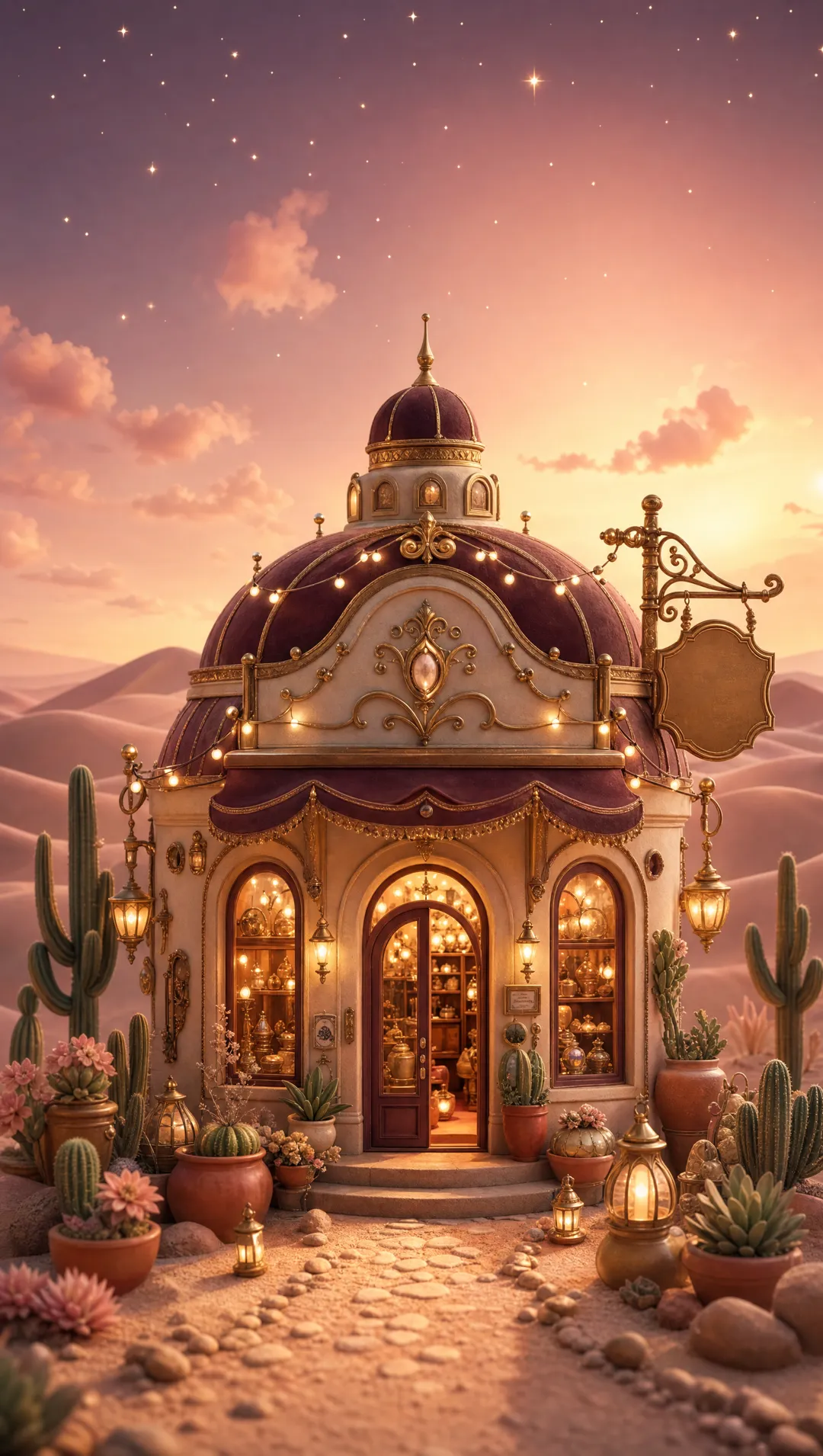 The lantern-lit shop out past the dunes